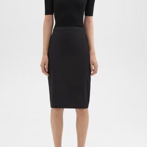 THEORY Pencil Skirt Slim Fit Skirt Black Good Wool Traceable Wool NWT Sz 6